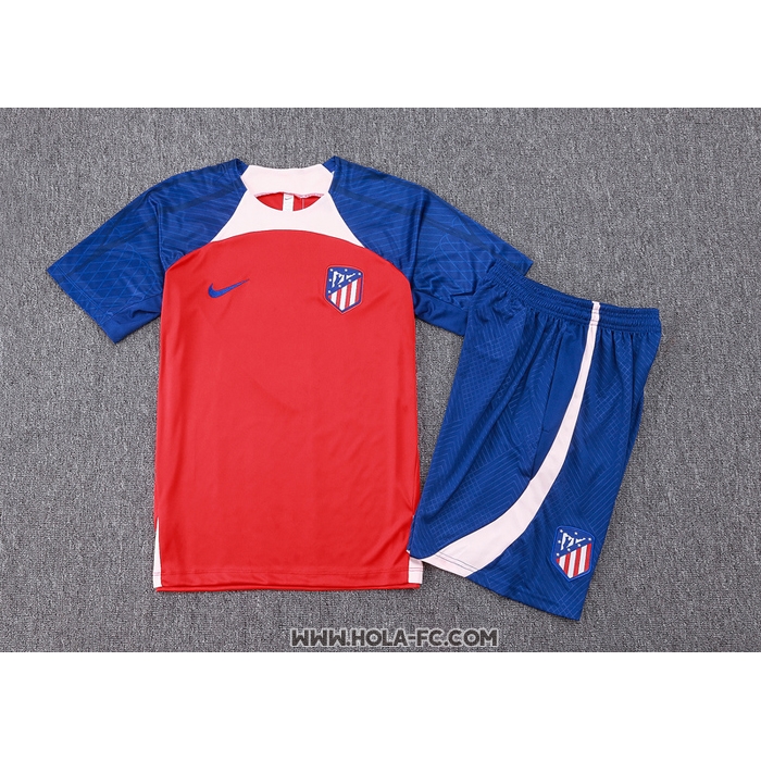 Chandal del Atletico Madrid 2023-2024 Manga Corta Rojo - Pantalon Corto